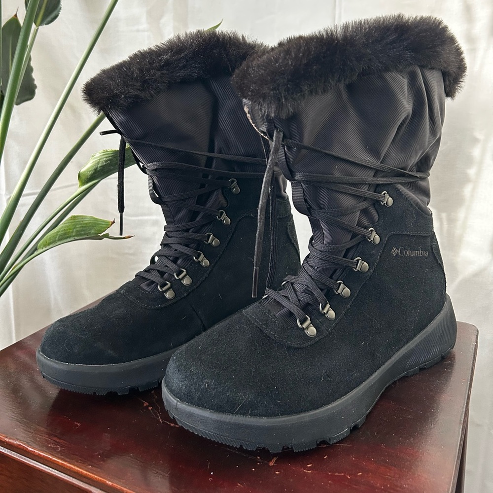 Columbia Women's Black Fur-Trimmed Winter Boots